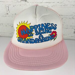 Vintage Happiness Is Being A Grandparent Snapback Hat